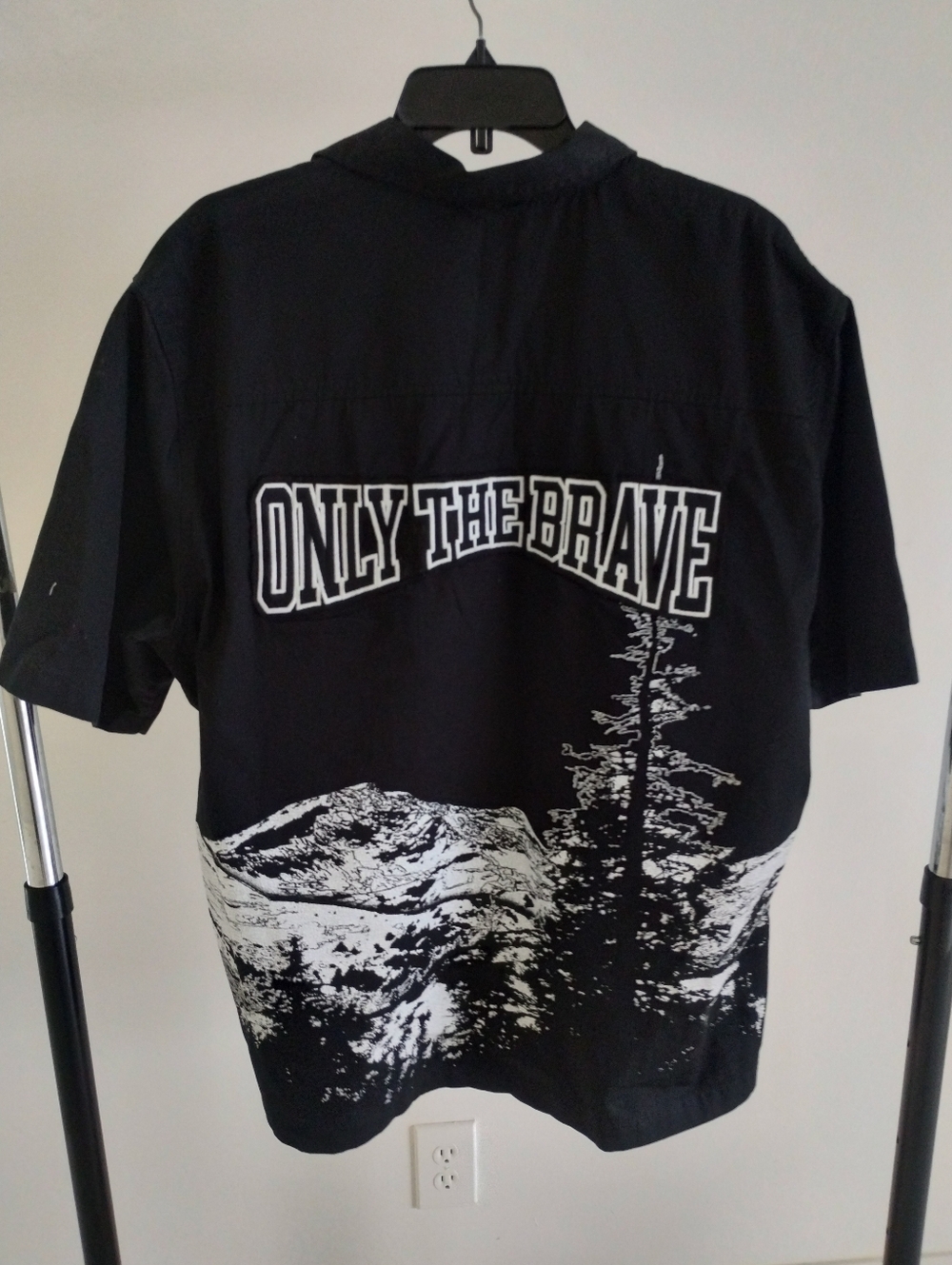 Diesel Button Up Shirt Mens Size XXL “Only The Brave Wolf Mountain” Black Rare - Picture 3 of 10